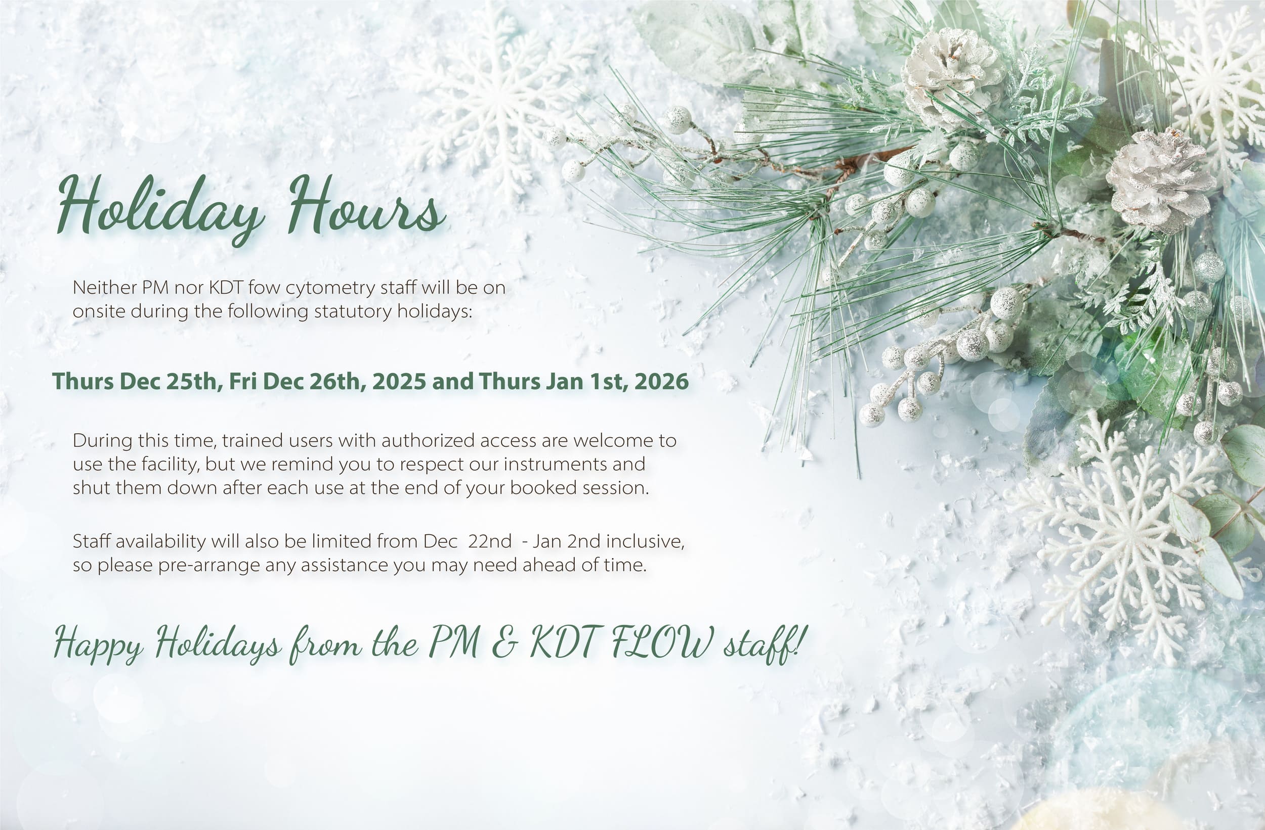 announcement image for christmas holiday